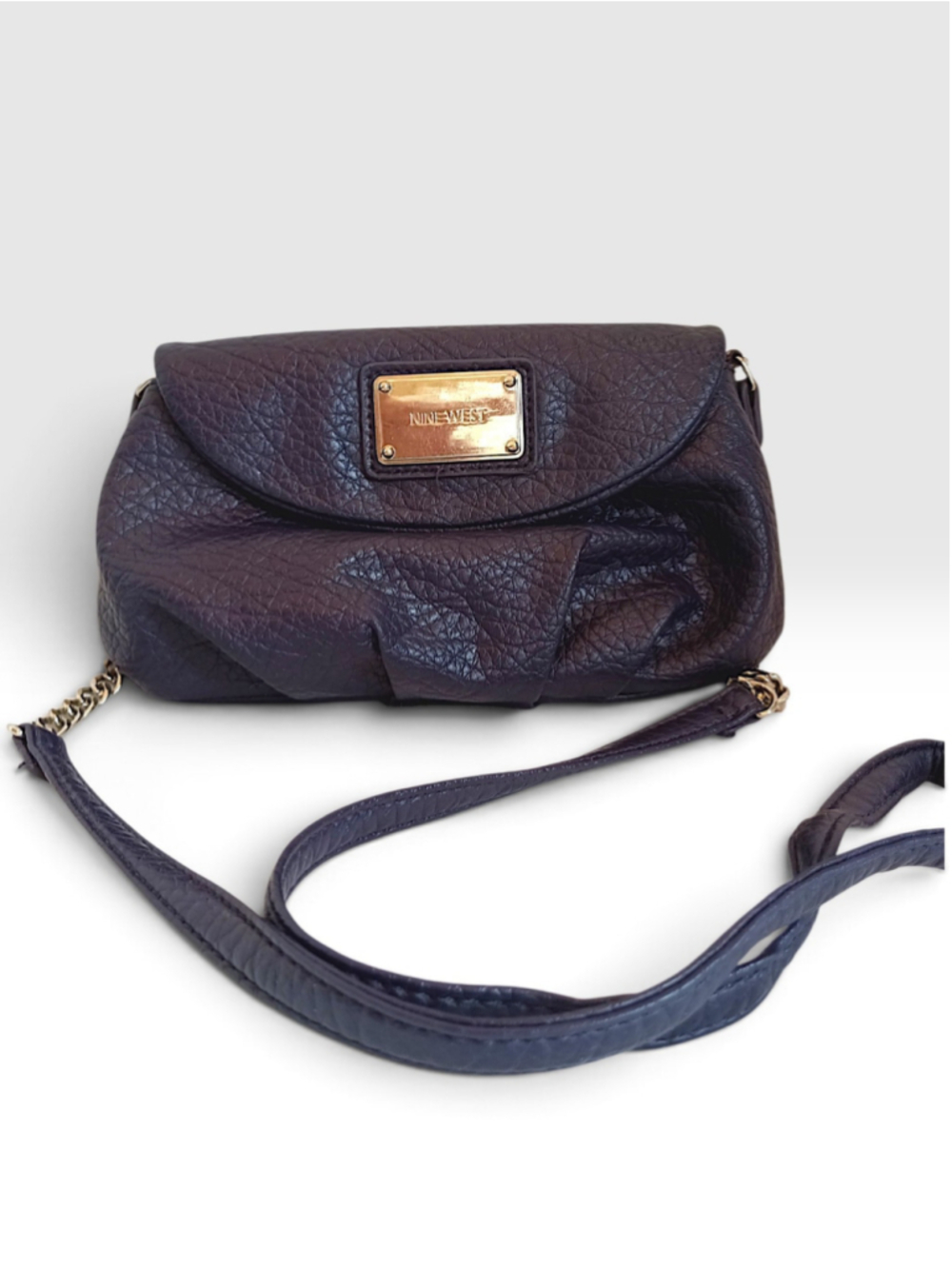 Nine West Plum Crossbody Bag Gold chain wallet set purple faux leather small